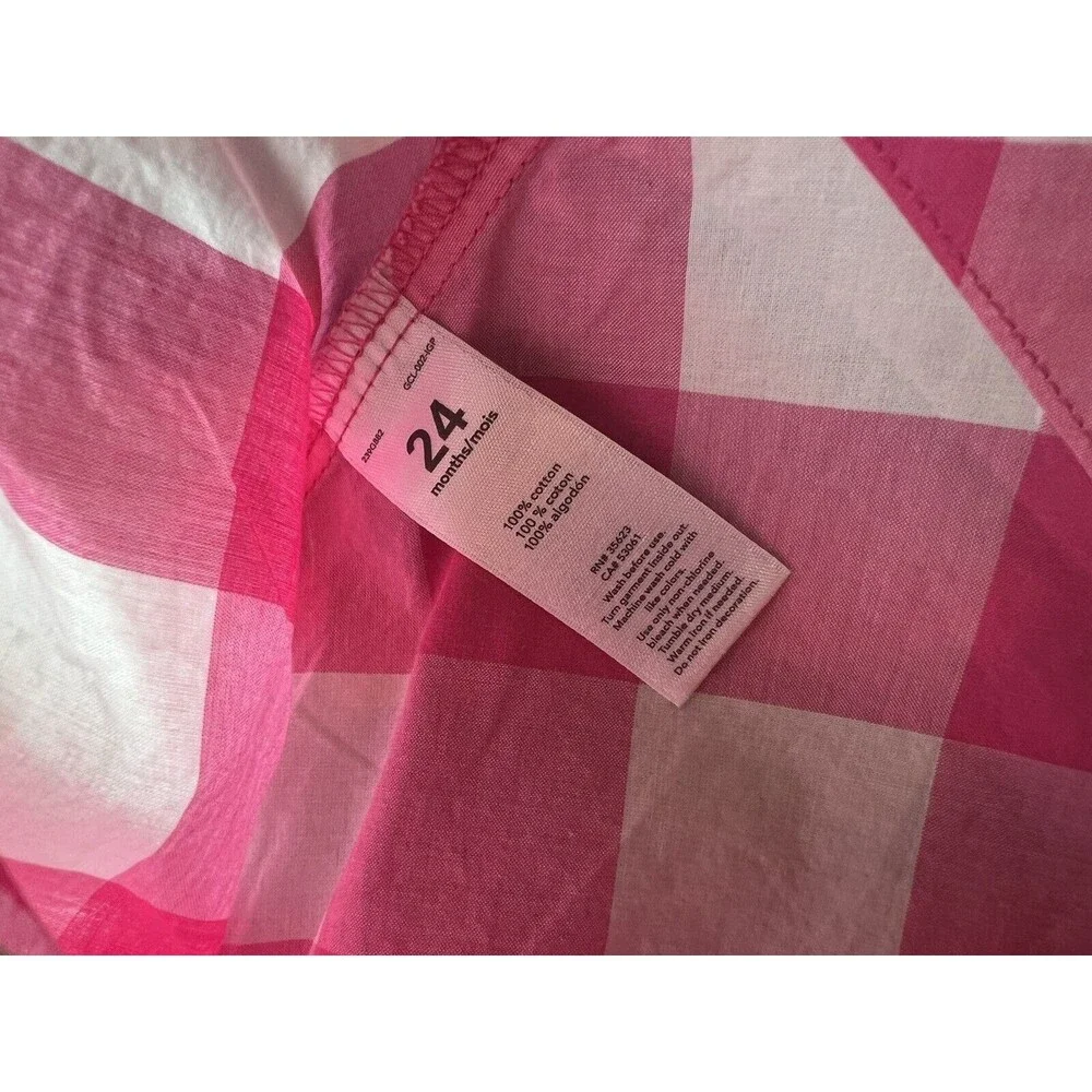 Baby Toddler Girl 2 Piece Outfit Set Sleeveless Top & Leggings Pink Plaid 24M 2T